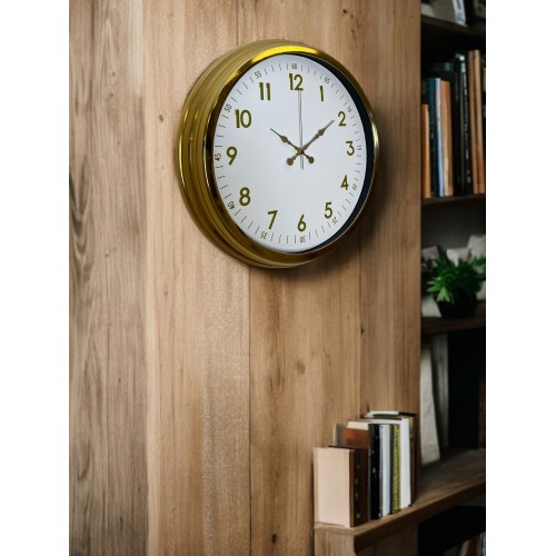 Elegant Gold Frame 40 cm Metal Duvar Saati
