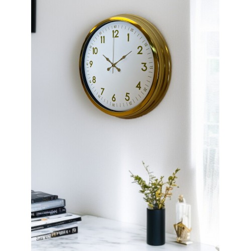 Elegant Gold Frame 40 cm Metal Duvar Saati