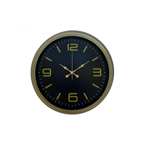 40 cm Metal Eskitme Vintage Duvar Saati – Şık Metal Altın Rakamlı