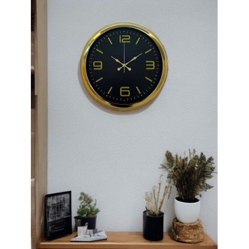 Gold Modern Rakamlı 40 cm Metal Duvar Saati