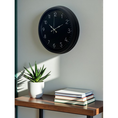 Classic Black Zarif 40 cm Metal Duvar Saati