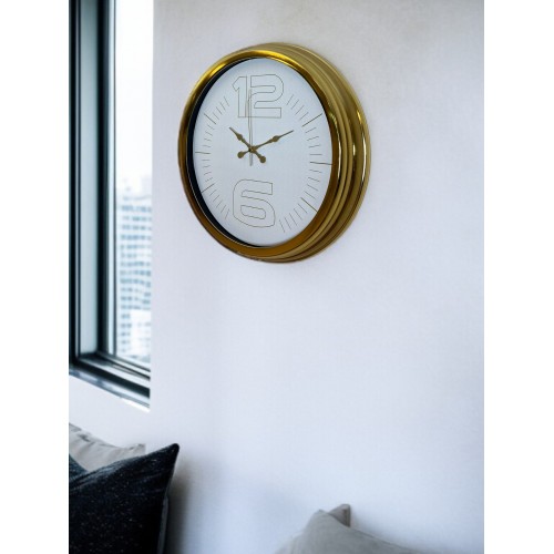 Elegant White Gold 40 cm Metal Duvar Saati