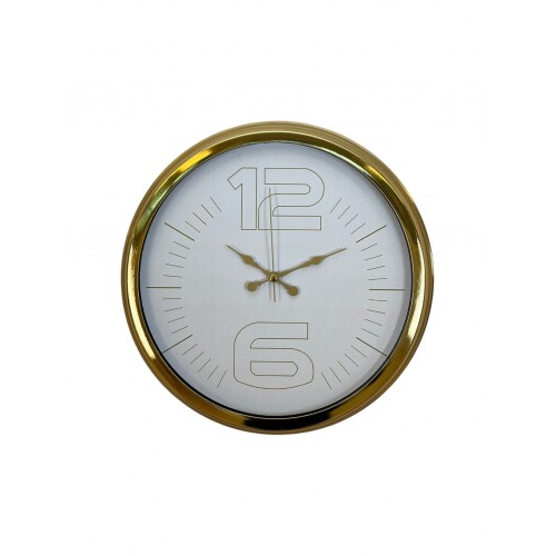 Elegant White Gold 40 cm Metal Duvar Saati