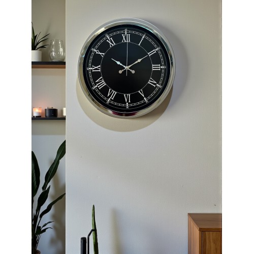 Elegance 40 cm Metal Krom Duvar Saati