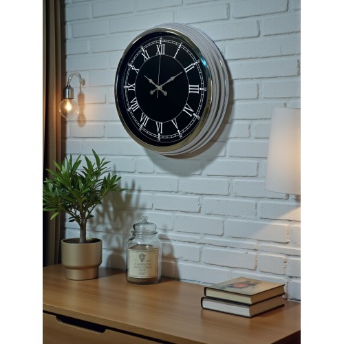 Elegance 40 cm Metal Krom Duvar Saati
