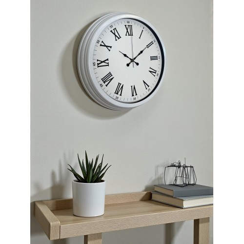 White Prime Roma Rakamlı 40 cm Metal Duvar Saati