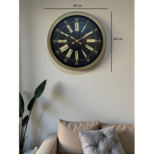 40 cm Metal Antik Roma Eskitme Duvar Saati
