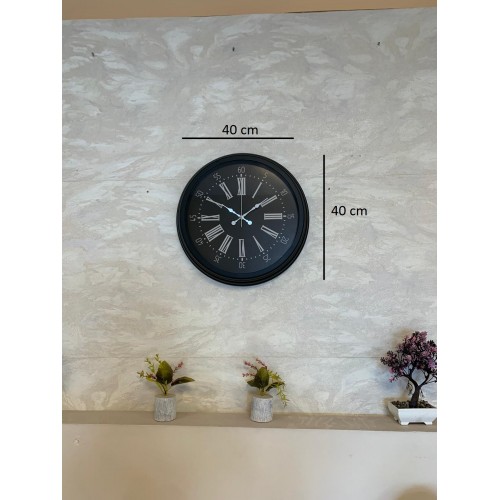 Black Noble 40 cm Metal Modern Duvar Saati