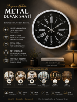 Elegance White 40 cm Metal Duvar Saati