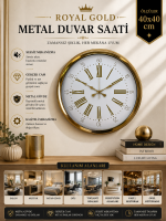 Royal Gold 40 cm Metal Duvar Saati
