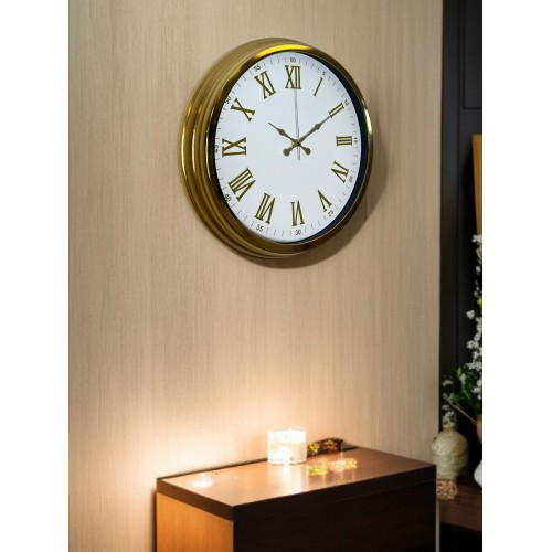 Royal White Gold 40 cm Metal Duvar Saati