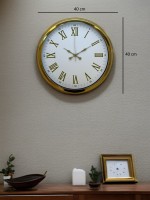 Royal White Gold 40 cm Metal Duvar Saati