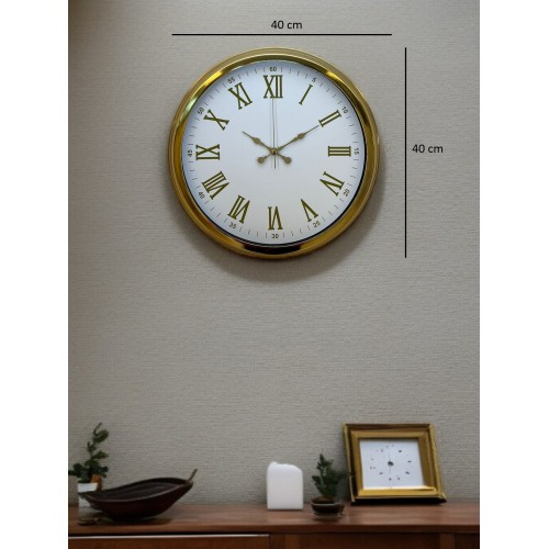 Royal White Gold 40 cm Metal Duvar Saati