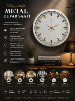 Beyaz Zarafet 40 cm Metal Duvar Saati