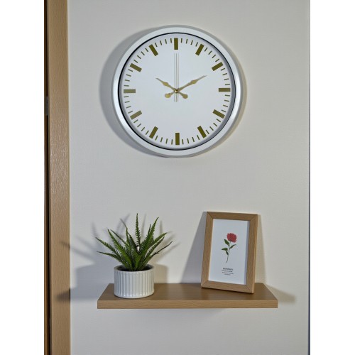 Beyaz Zarafet 40 cm Metal Duvar Saati