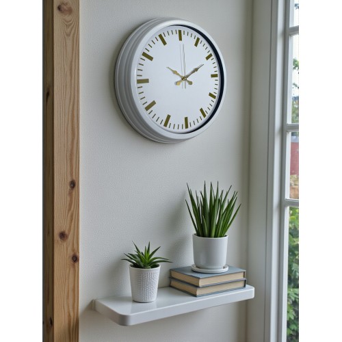 Beyaz Zarafet 40 cm Metal Duvar Saati
