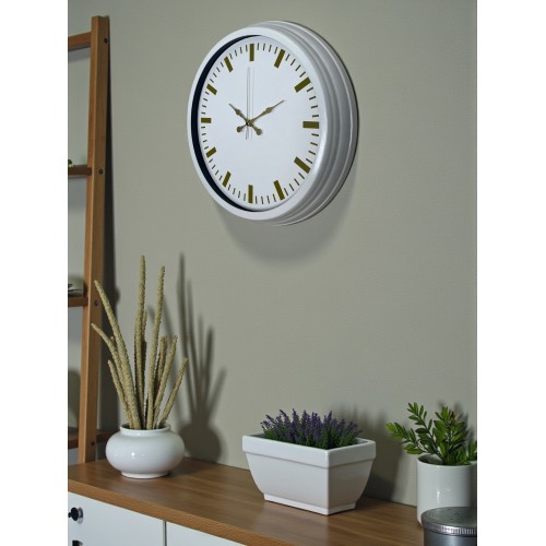 Beyaz Zarafet 40 cm Metal Duvar Saati