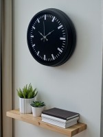 Black Baseline 40 cm Metal Duvar Saati