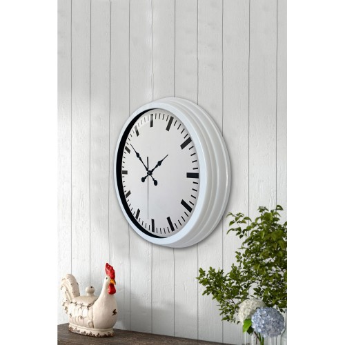 40 cm Metal Beyaz Modern Duvar Saati
