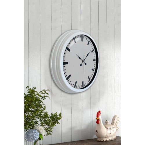 40 cm Metal Beyaz Modern Duvar Saati