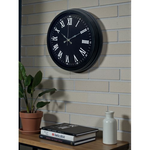 Luxury Black 40 cm Metal Duvar Saati
