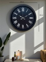 Luxury Black 40 cm Metal Duvar Saati