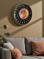 40 cm Eskitme Metal 24 Saat Göstergeli Özel Tasarım Duvar Saati (PL-4095E)