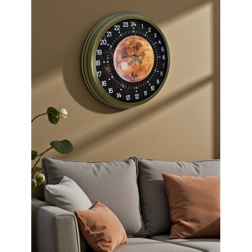 40 cm Eskitme Metal 24 Saat Göstergeli Özel Tasarım Duvar Saati (PL-4095E)