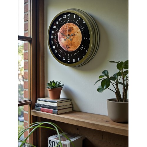 40 cm Eskitme Metal 24 Saat Göstergeli Özel Tasarım Duvar Saati (PL-4095E)