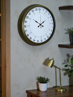 40 cm Eskitme Metal 24 Saat Göstergeli Özel Tasarım Duvar Saati (PL-4097E)