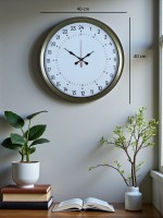 40 cm Eskitme Metal 24 Saat Göstergeli Özel Tasarım Duvar Saati (PL-4097E)