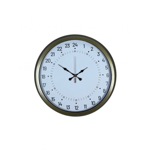 40 cm Eskitme Metal 24 Saat Göstergeli Özel Tasarım Duvar Saati (PL-4097E)