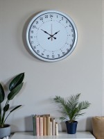 Beyaz 40 cm Metal 24 Saat Göstergeli Özel Tasarım Duvar Saati