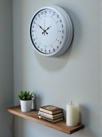Beyaz 40 cm Metal 24 Saat Göstergeli Özel Tasarım Duvar Saati