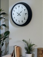 Siyah Arapça Rakamlı 40 cm Metal Duvar Saati