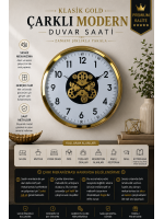 Klasik Gold 60 cm Çarklı Duvar Saati