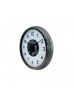 Krom Şıklık Sade 60 cm Çarklı Duvar Saati