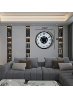 Krom Şıklık Sade 60 cm Çarklı Duvar Saati