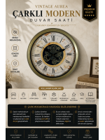 Vintage Aurea 60 cm Çarklı Duvar Saati