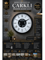 Roma Signature 60 cm Çarklı Siyah Duvar Saati