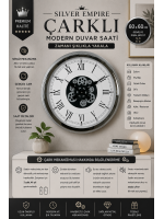 Silver Empire 60 cm Çarklı Krom Duvar Saati