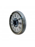 Roma Atlas Silver 60 cm Çarklı Krom Duvar Saati