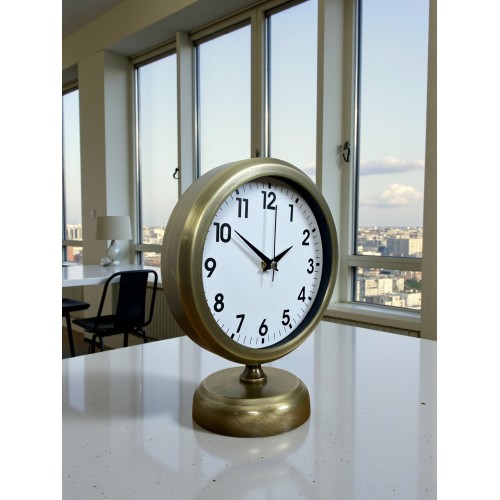 Vintage Dekoratif 25 x 20 cm Metal Masa Saati