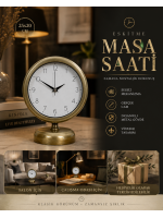 Vintage 25 x 20 cm Sade Metal Masa Saati