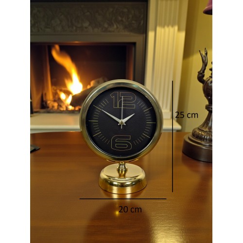 Elite Black Gold 25 x 20 cm Metal Masa Saati
