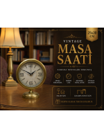 Premium Vintage 25 x 20 cm Eskitme Metal Masa Saati