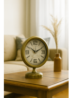 Premium Vintage 25 x 20 cm Eskitme Metal Masa Saati
