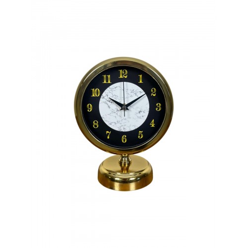 Mermer Işıltısı Gold 25 x 20 cm Metal Masa Saati