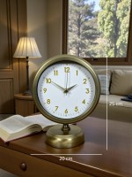 Vintage Luxury 25 x 20 cm Eskitme Metal Masa Saati
