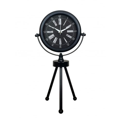 Heritage Black Üç Ayaklı Metal Masa Saati